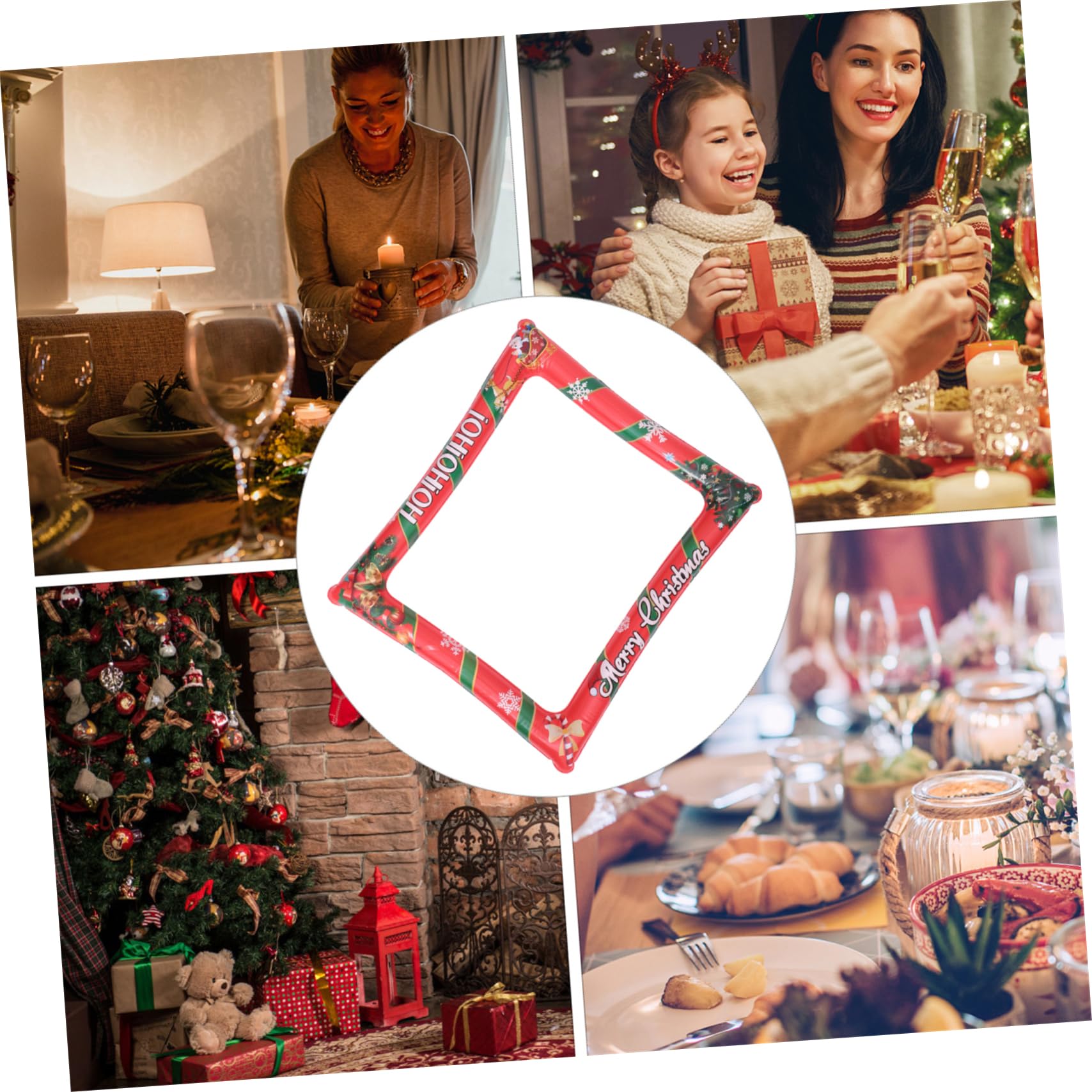 6 STK Requisiten für Weihnachtsfotos weihnachtsdeko aufblasbarer fotorahmen Handheld-Fotorahmen für Partys Weihnachts-Selfie-Bilderrahmen Party liefert Rahmen Weihnachtsschmuck