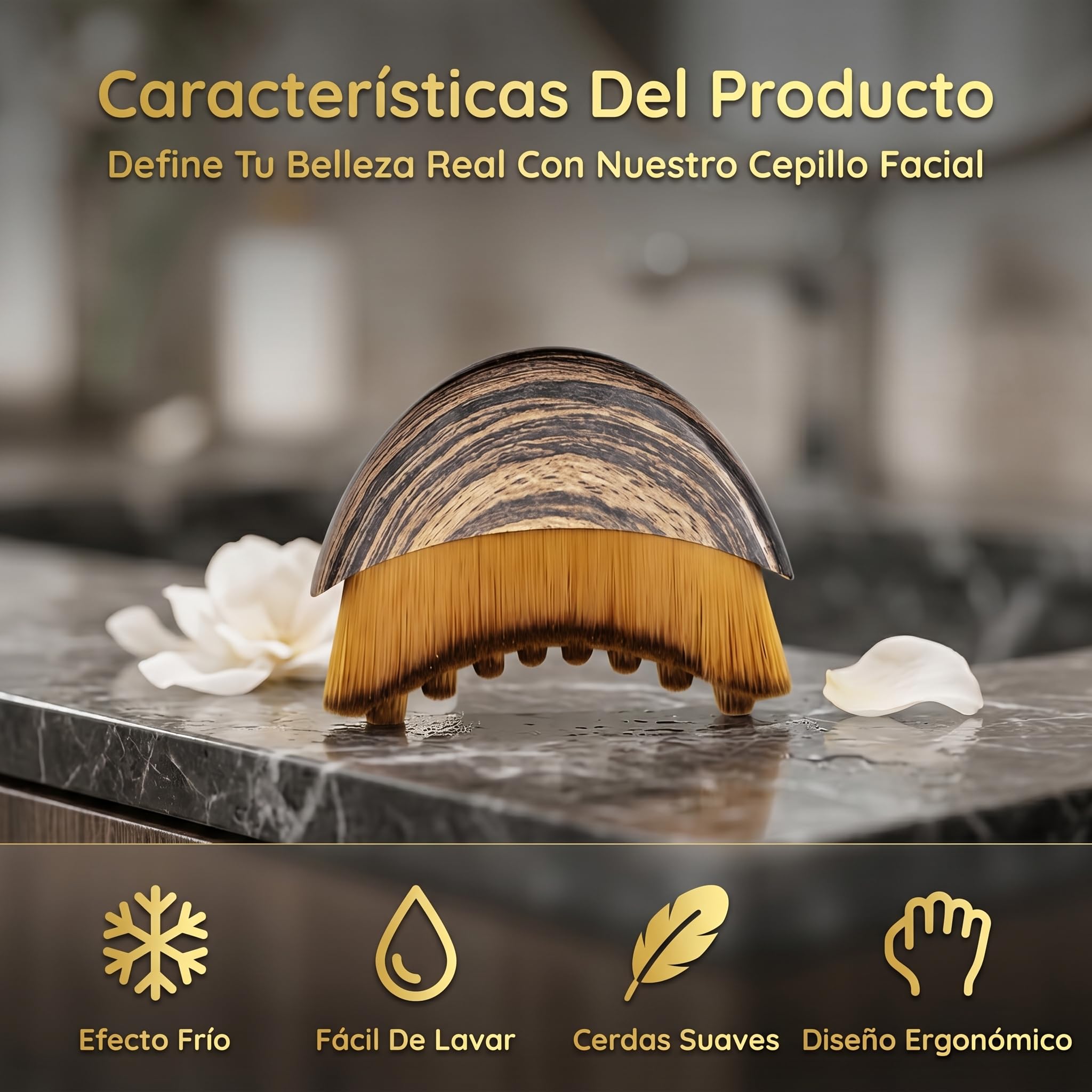 Cepillo Facial Linfático Drenaje Masajeador Contorno Exfoliación