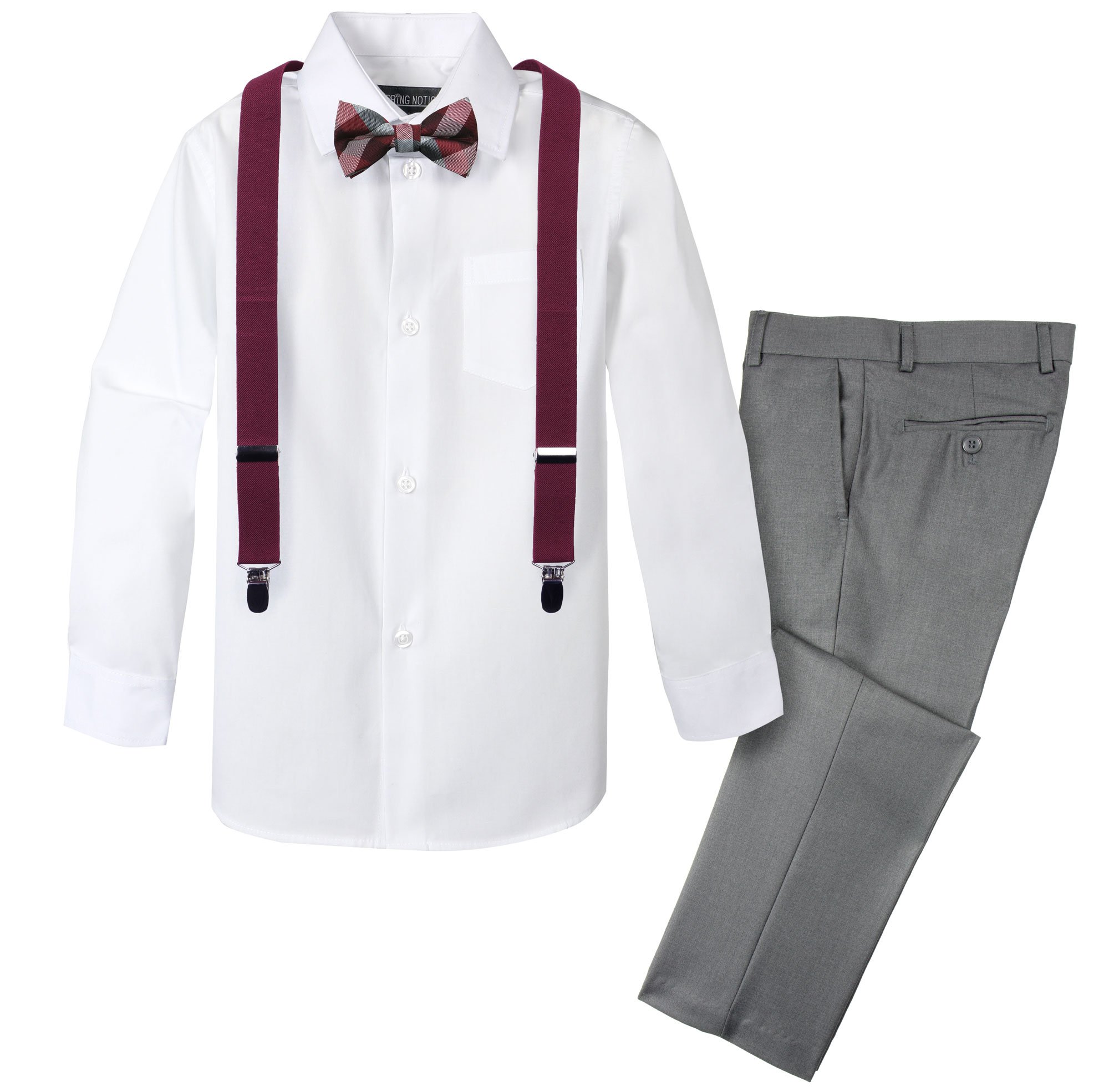 Spring Notion Boys' 4-Piece Patterned Dress up Pants Set