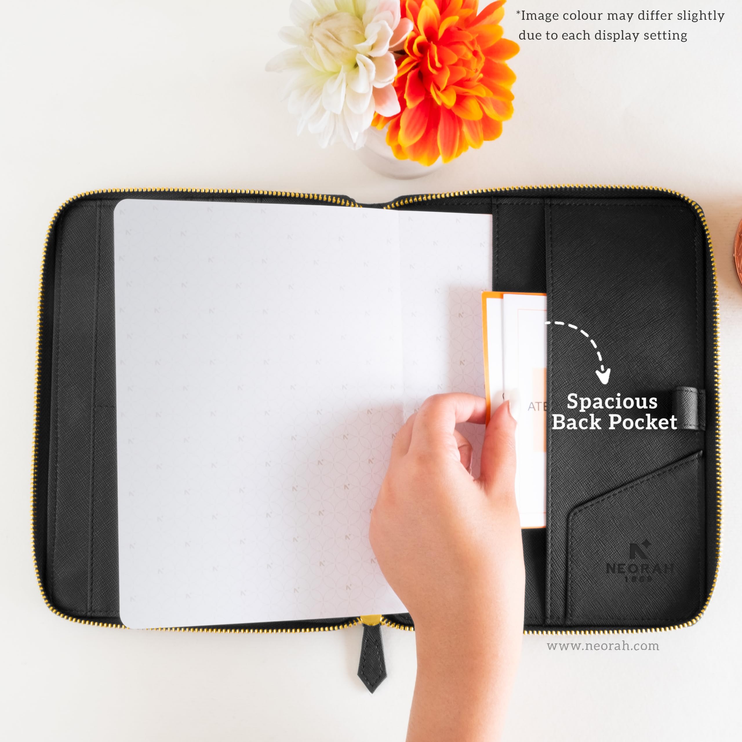 NEORAH A5-Reisetagebuch, Notizbuch, Organizer, Kompendiumhülle + Tagebuch – [DOTGRID-Tagebuch im Lieferumfang enthalten] – Büro-Tagebuch, Notizbuch-Planer, Halter – veganes Leder | Legen Sie einen