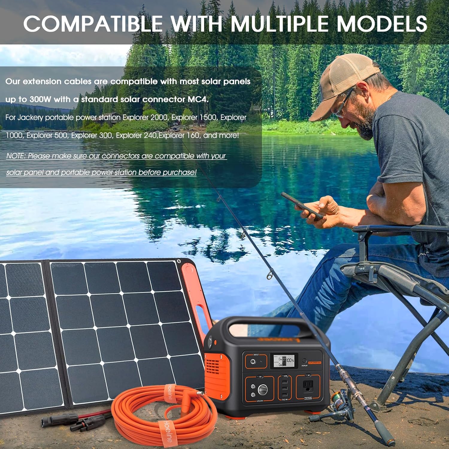 40FT MC4 to 8mm Adapter Cable for Jackery | Universal Solar Panel Connector and DC8020/7909 Compatible with BLUETTI, Yeti, Anker, Jackery Portable Power Station for Camping, RV, Emergency Use