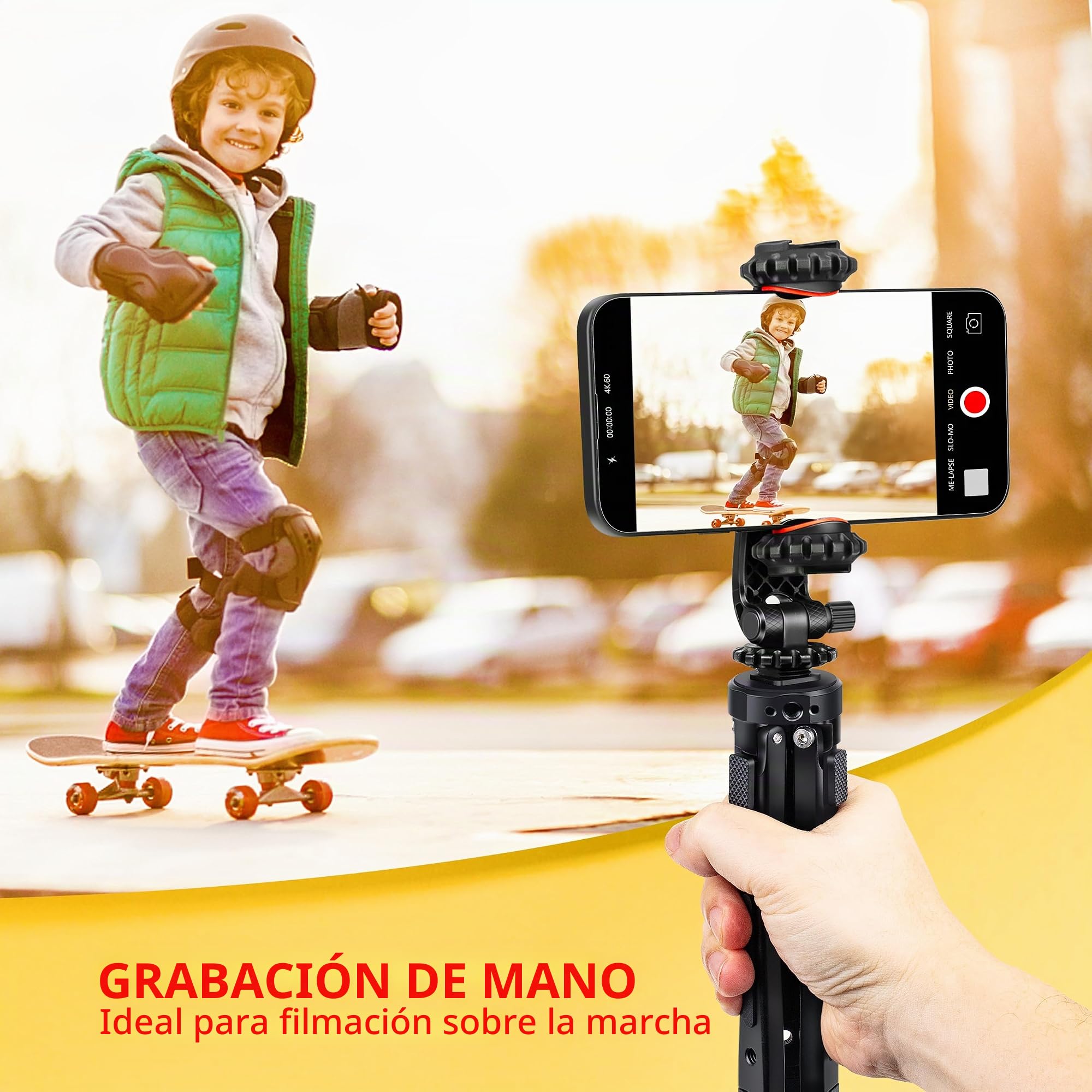 Zeadio Trípode de Metal Extra Resistente - Soporte de Mesa Universal Compacto para Cámara, Gimbal, Cámara de Acción, Videocámara, Micrófono, Luz LED, Smartphone y Más (Soporta 40kg/88lb)