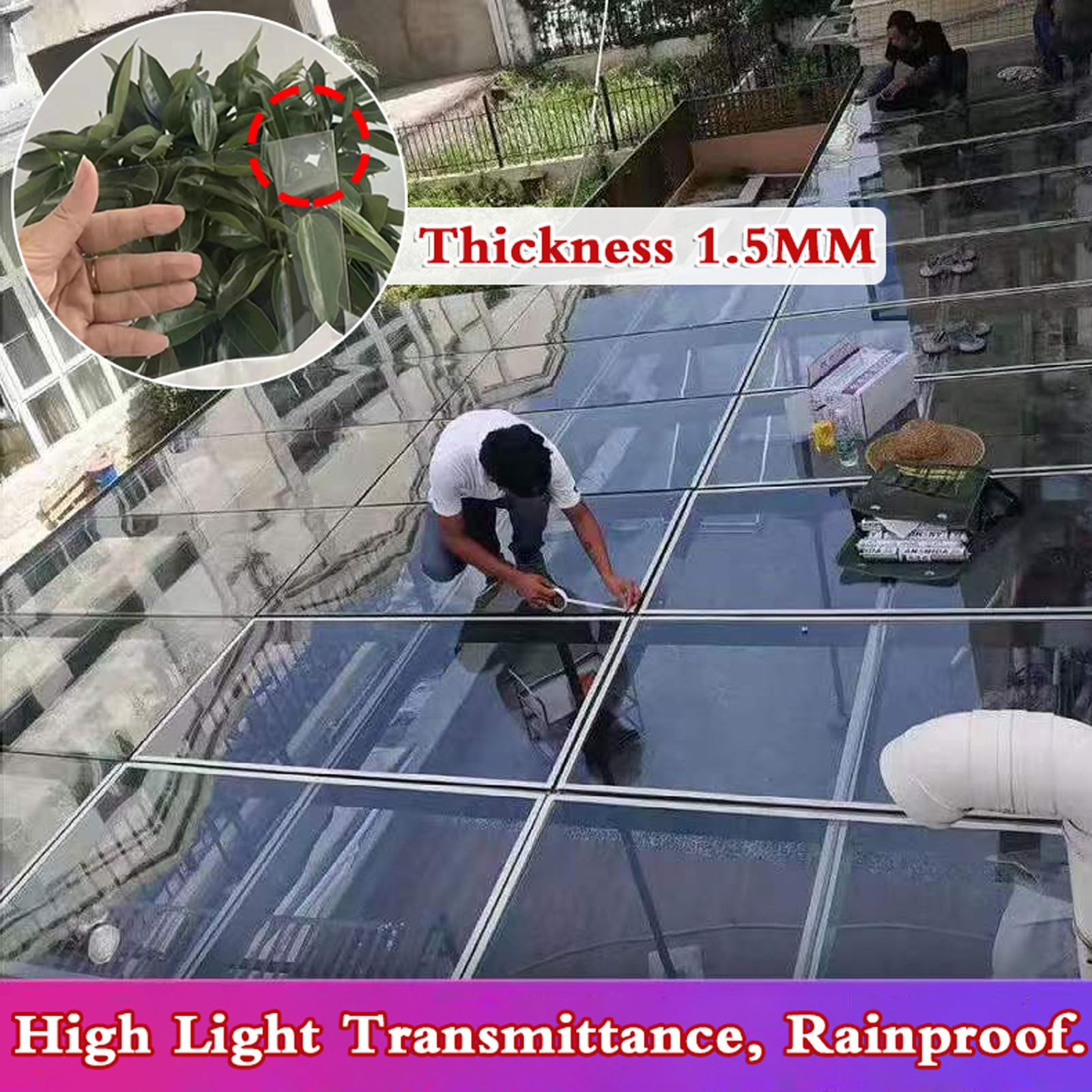 Planchas Transparentes Tejados,Paneles de Techo de policarbonato,Láminas de Repuesto para Exterior,Planchas Transparentes Tejados para Invernadero Jardín,para Ardín,Cocheras,Solarios