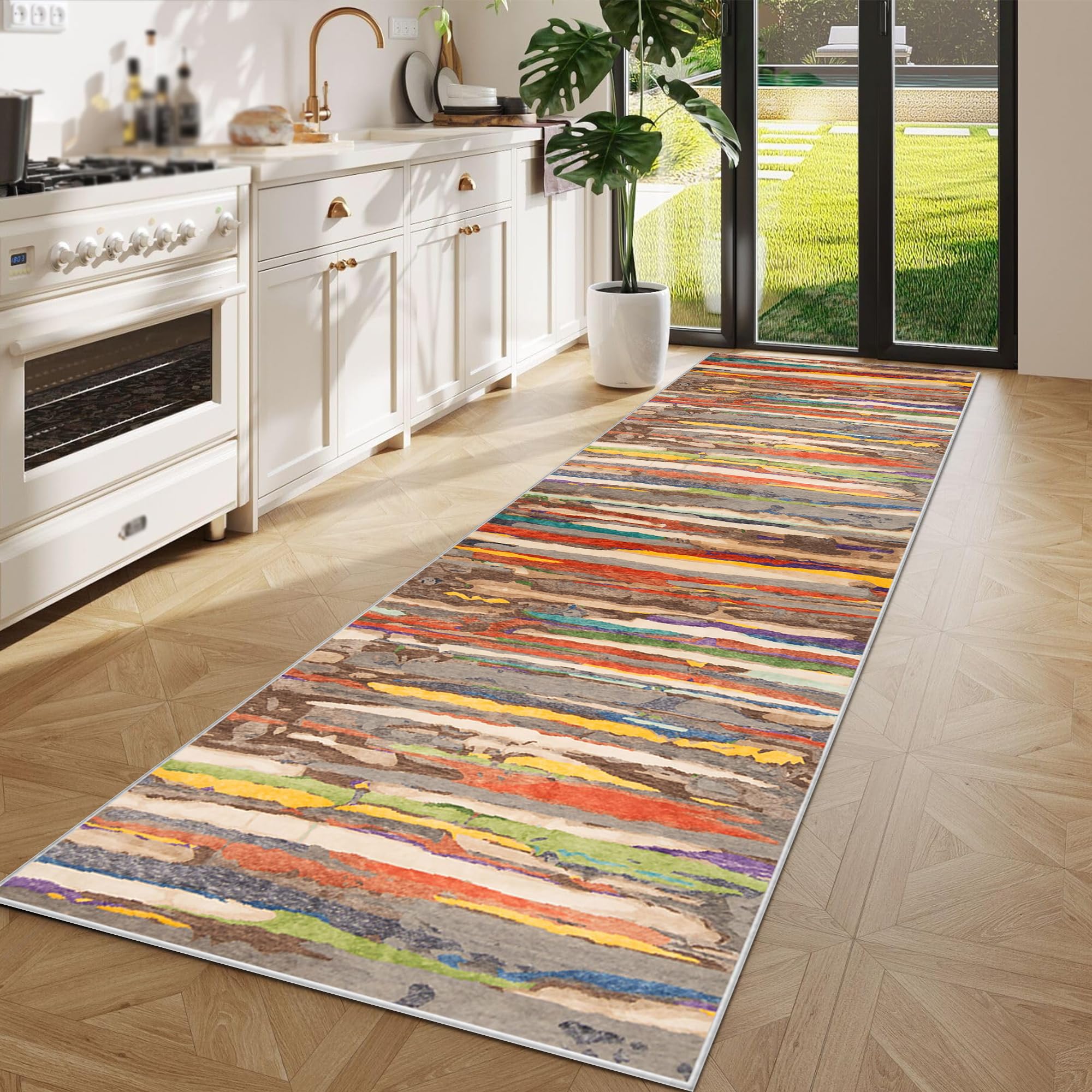 Tapis couloir long lavable pour protéger les sols des éclaboussures et saletés