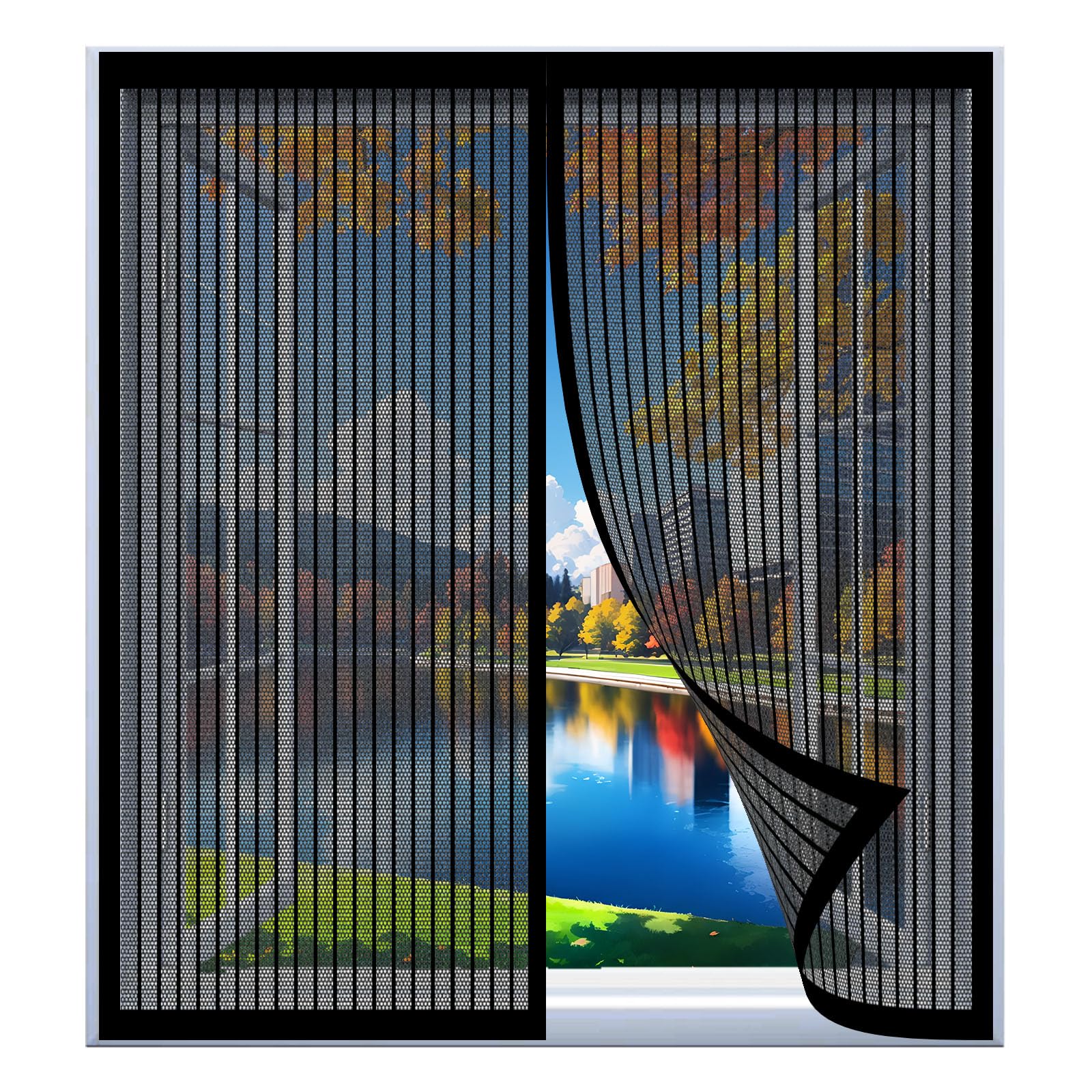 Yuanwan Black Fly Screen Mosquito Net For Window 55 X 95 Cm Easy Installation No Drilling Or Screwing Fly Screen Nets For Window For Windows Nets To Keep Bugs Out,