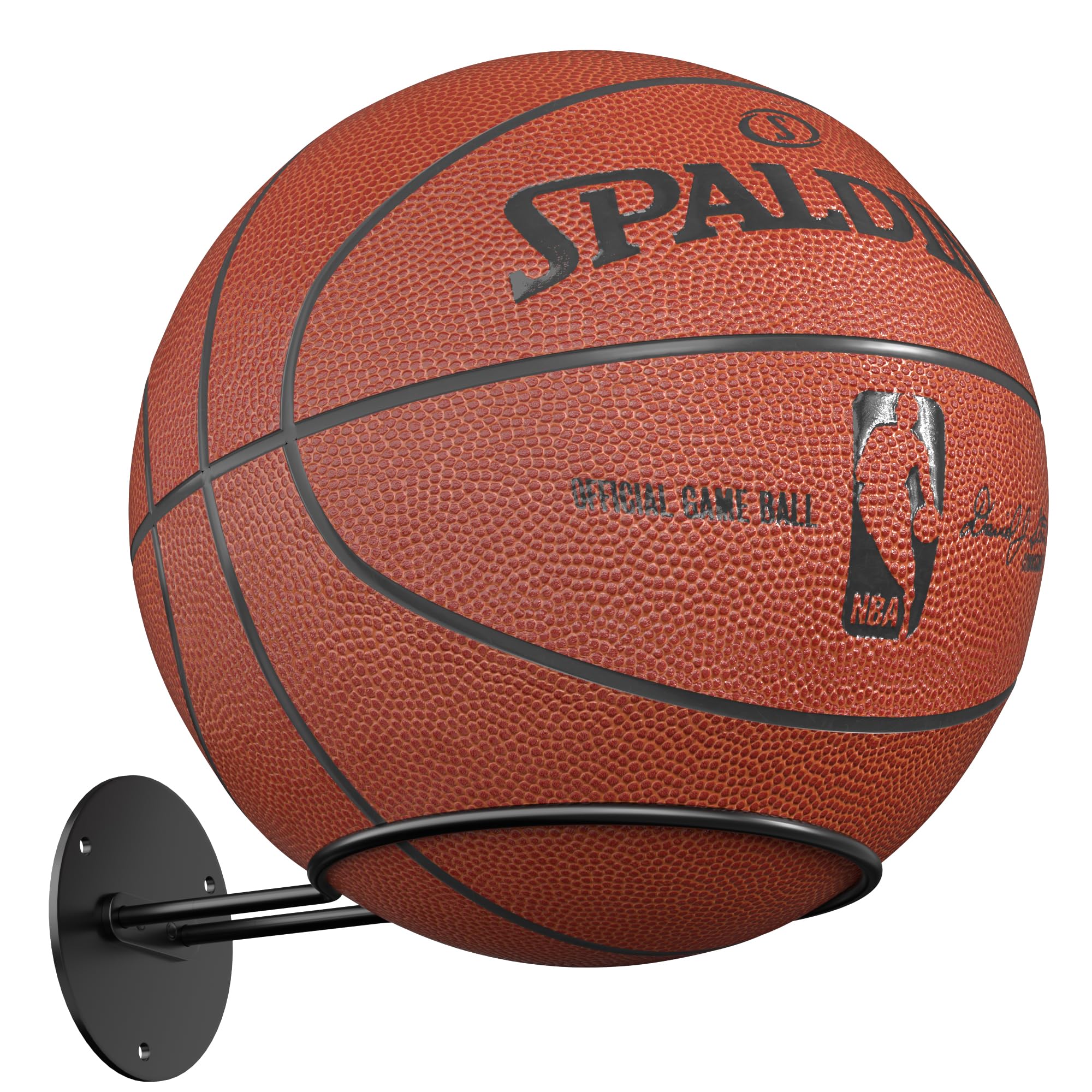 Ball Storage Holder Wall Mount: Black Room Decor for Basketball, Rugby, Soccer, Football, Baseball Display Rack - Boys Sports Accessories Organizer