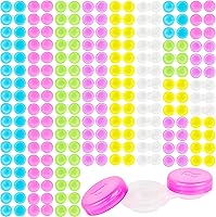 Spaluck 120 Pack Colorful Transparent Contact Lens Cases - Left/Right Marked Travel Holders, 6 Colors Bulk