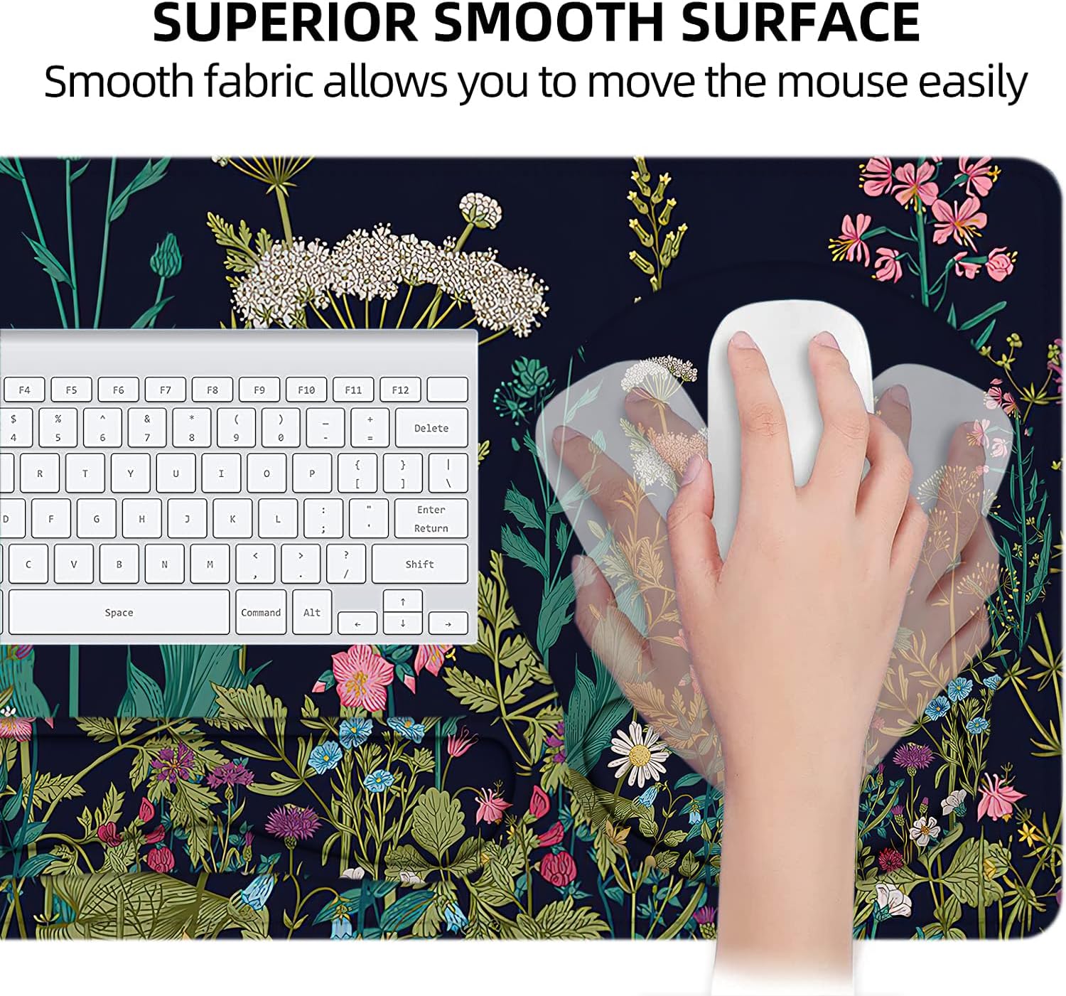 LATEEFAH Mouse Pad with Wrist Rest, Large Mouse Pad, Ergonomic Gaming Desk Pad Keyboard Wrist Rest Set, 4-in-1 Desk Mat Keyboard Mat for Home, Office - Image 4