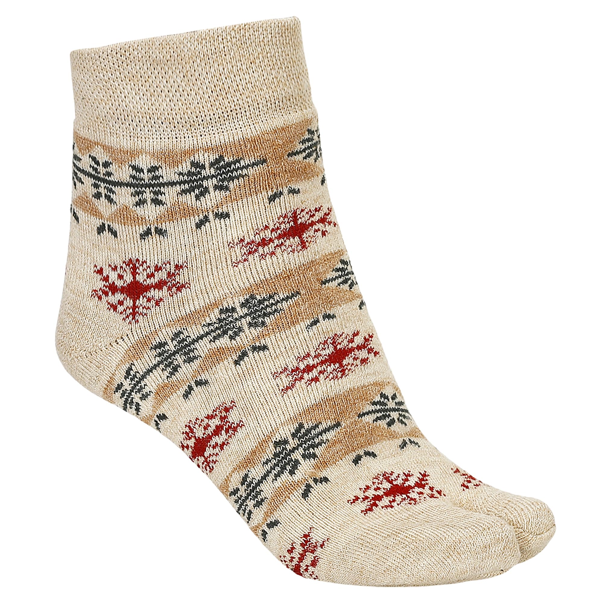 Creature Women's Warm Woolen Half Length Thumb Socks - Set of 3 Pairs (Light Brown, Large) 2