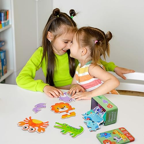 Miniatura 3 de Montessori - Rompecabezas de madera para niños de 3 a 5 años, paquete de 3 con 18 formas, paquete de juguetes educativos para niños y niñas de 3