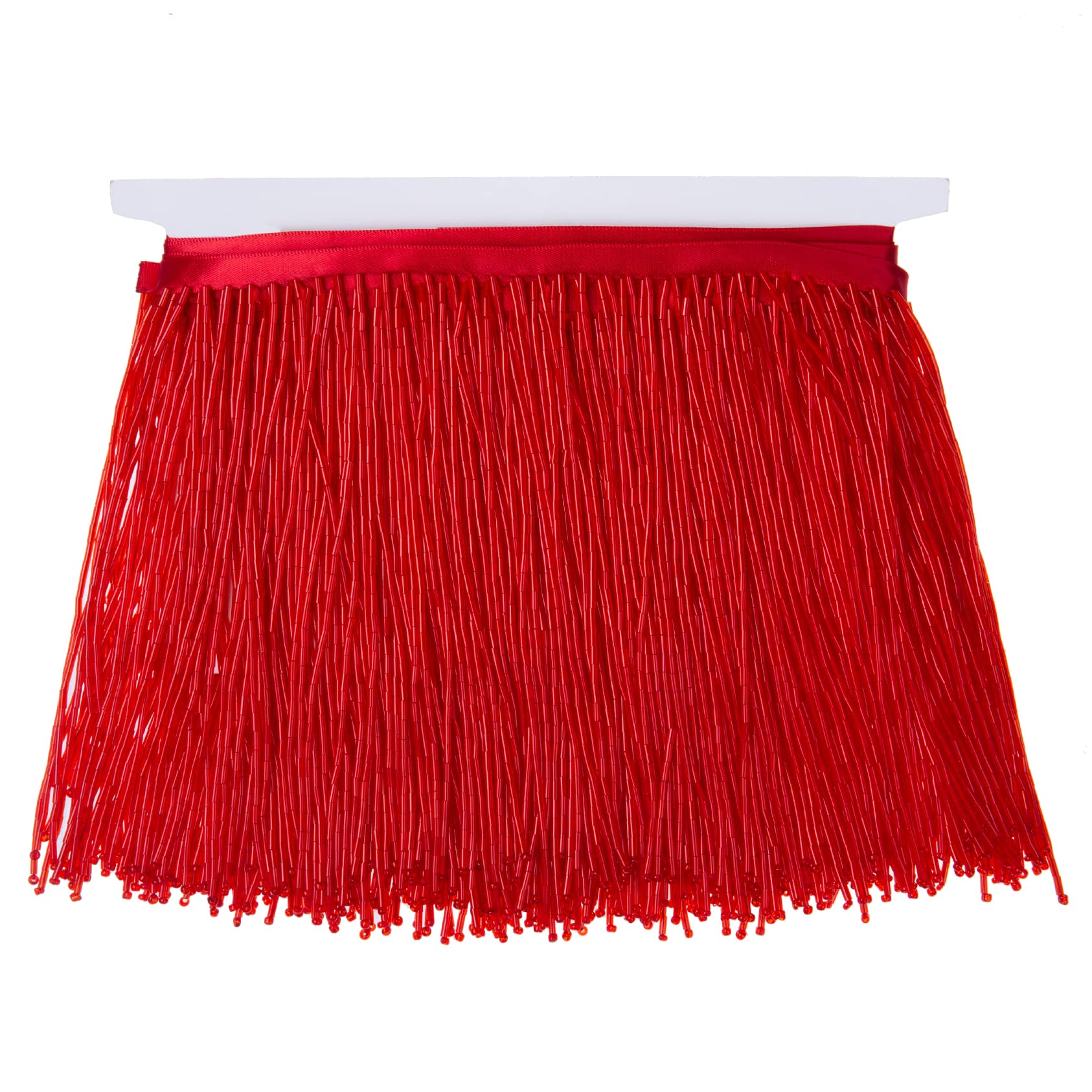 Beaded Fringe Trim,Ribbon Tassel Fringe Trim 6 Inch Wide 2 Yards Long for Crafts DIY Dress Clothes Decoration (Red)
