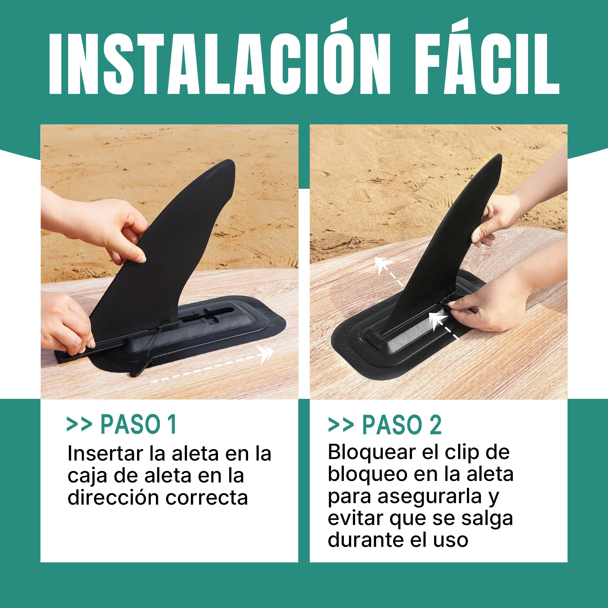 Aleta de Tabla de Paddle 4/9/15 Pulgadas de Repuesto para Olas - Accesorio Duradero para Tablas de Paddle de pie