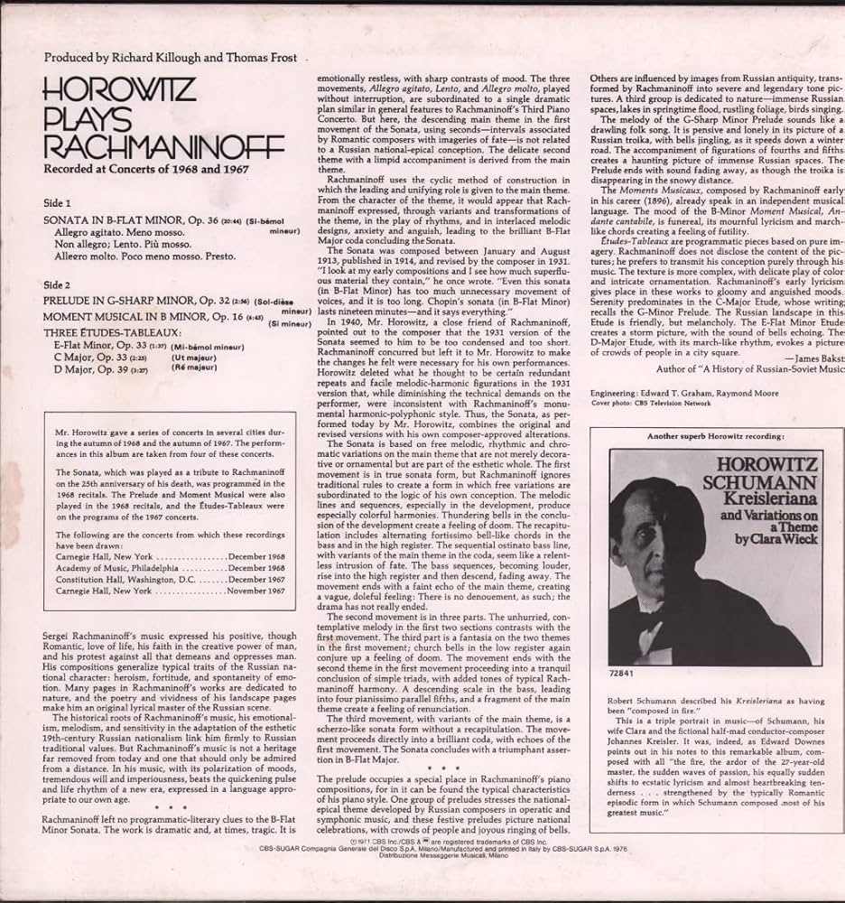 ラフマニノフ:Horowitz Plays Rachmaninoff1971US Horowitz Plays Rachmaninoff – Horowitz Plays Rachmaninoff