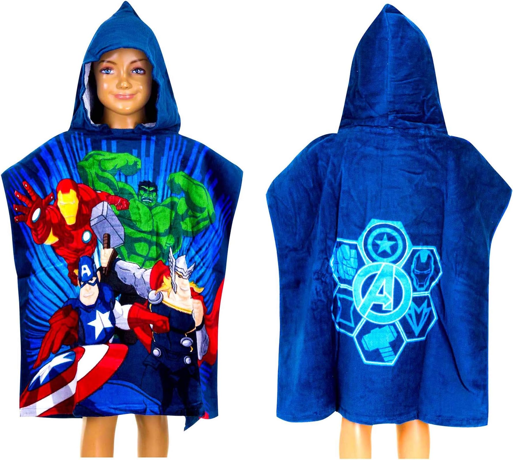AVENGERS Poncho Telo Spiaggia Cotone 120x60cm Tempo libero e Sportwear Bambino, Gioventù Unisex, Multicolore (Multicolore), Taglia unica