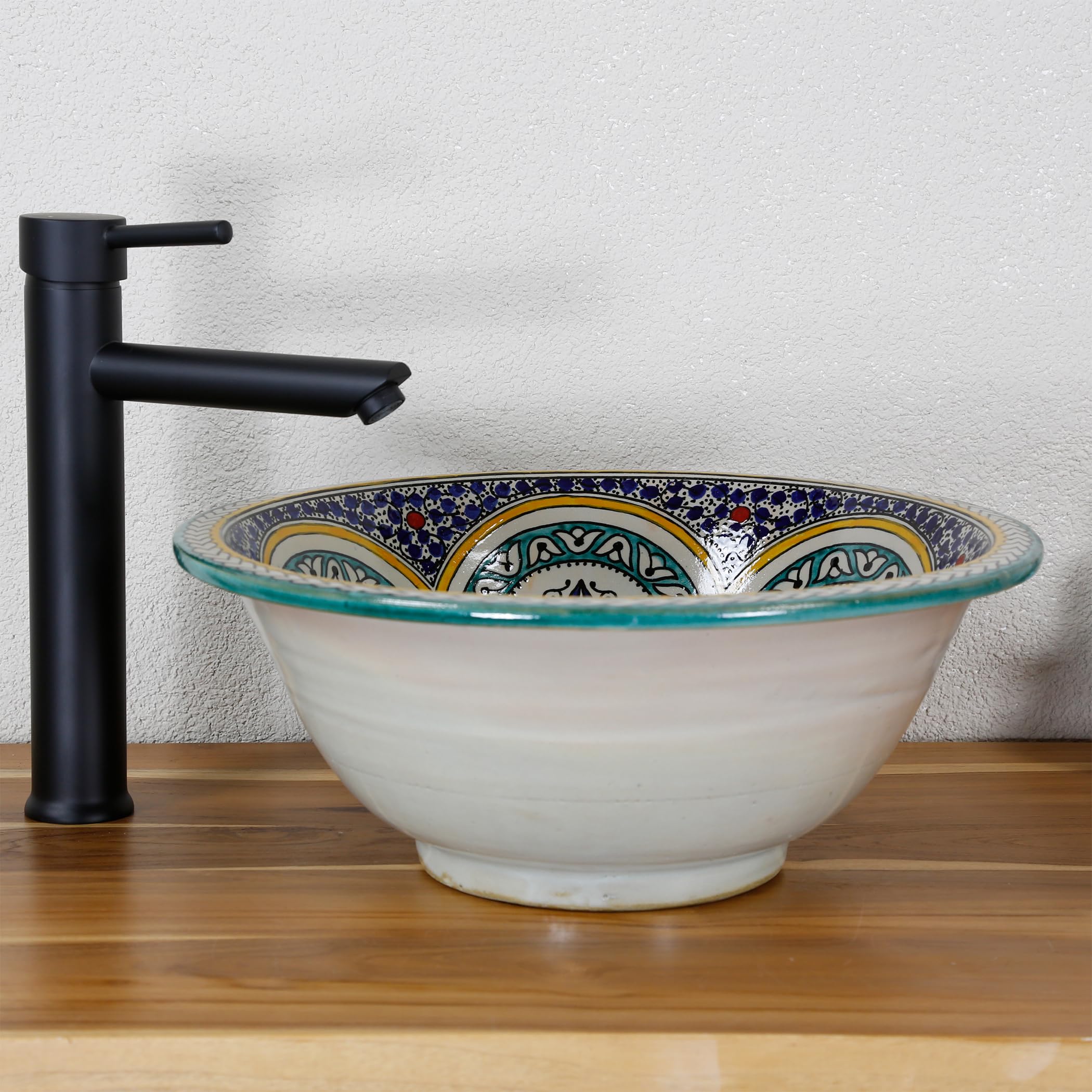 Umywalka bez otworu na kran, ceramiczna umywalka nablatowa do łazienki i toalety dla gości, umywalka do zabudowy bez przelewu/umywalka okrągła