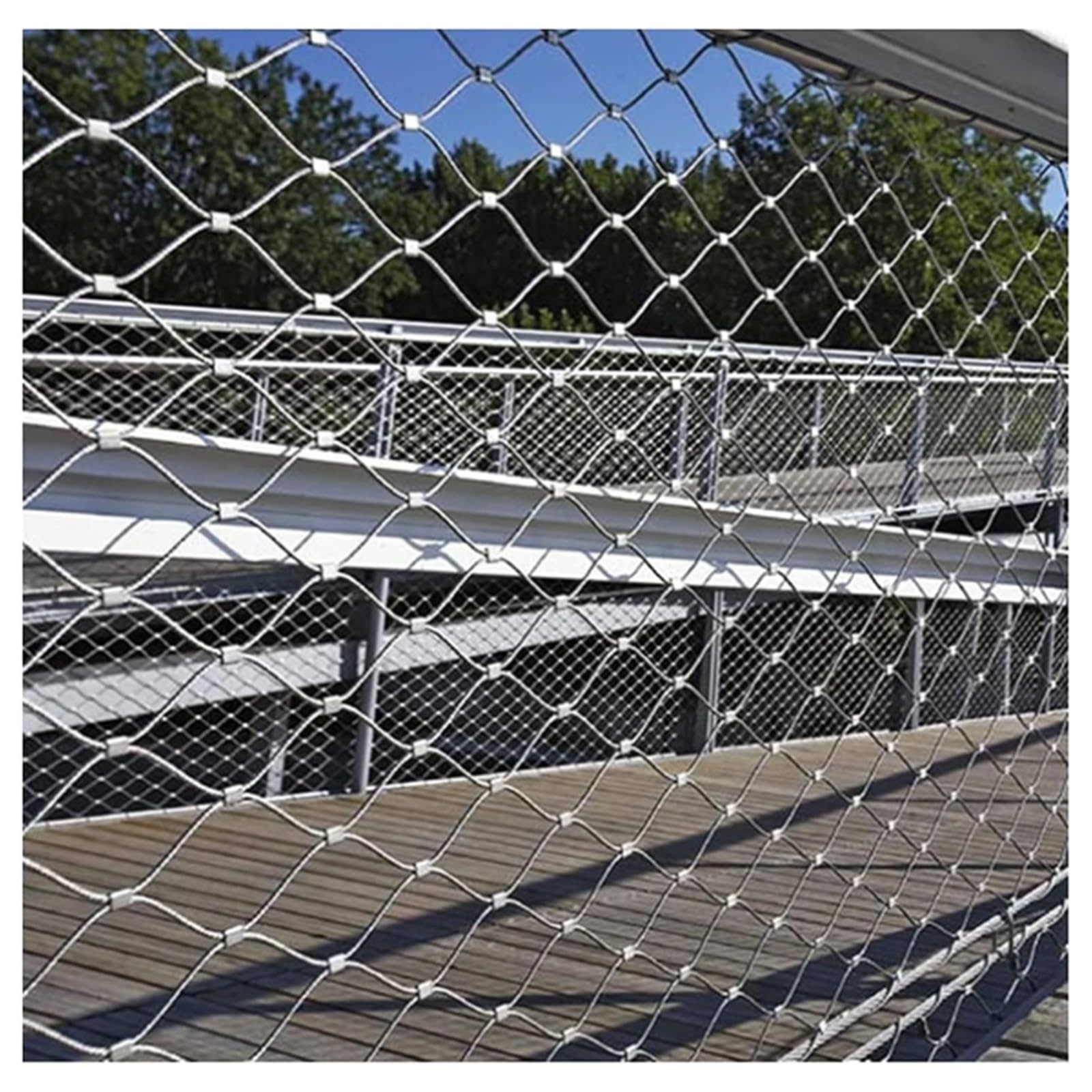 304 Siatka druciana ze stali nierdzewnej Elastyczna siatka linowa do balustrad Wsparcie dla roślin Ogrodzenie Bariera dla zwierząt Wymiary: 3 x 18 m (9,84 x 59,05 ft)