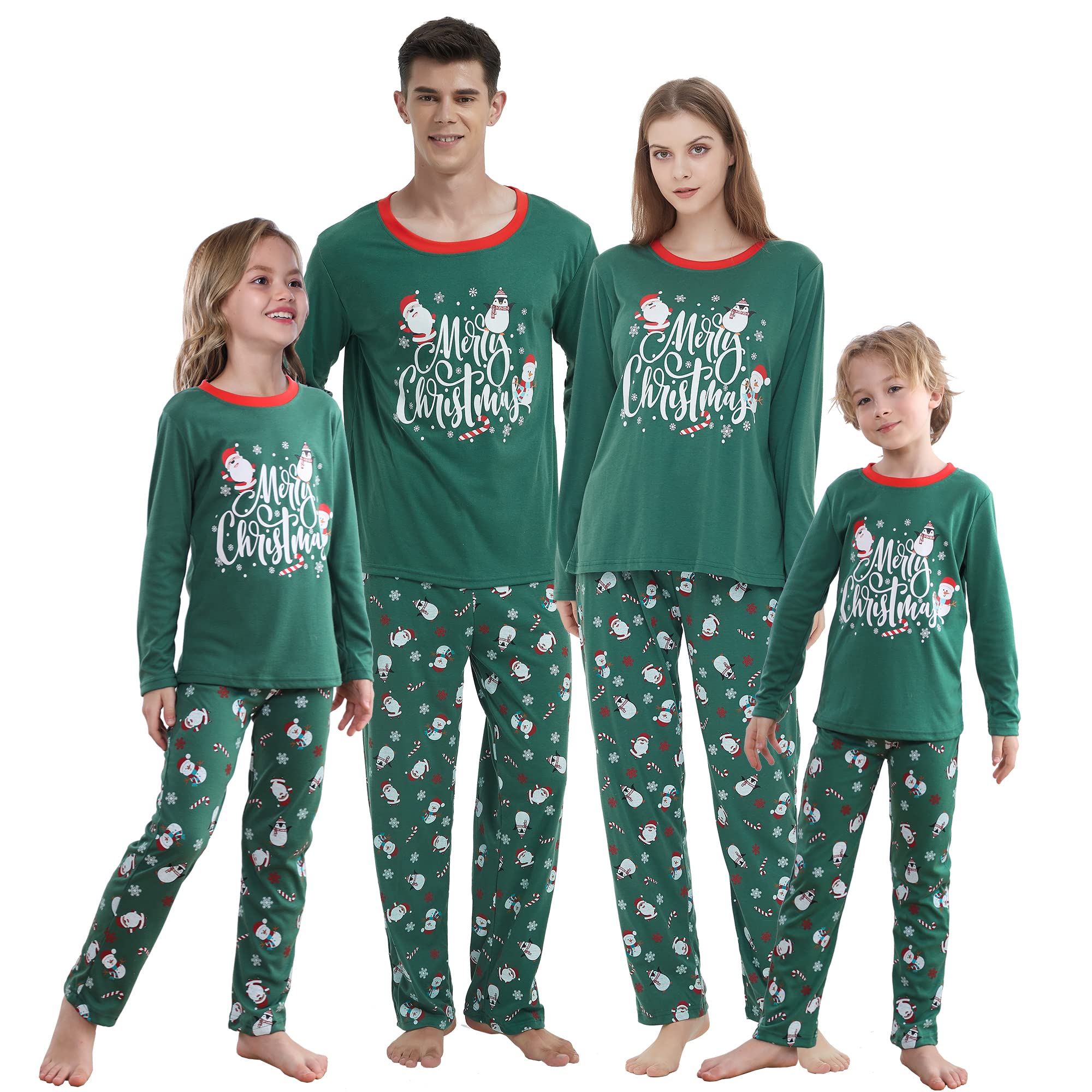 Famliy Matching Pajama Sets With Santa Claus Patterns Christmas Sleepwear Jammies for Men Women Kids Xmas Clothes-image-2