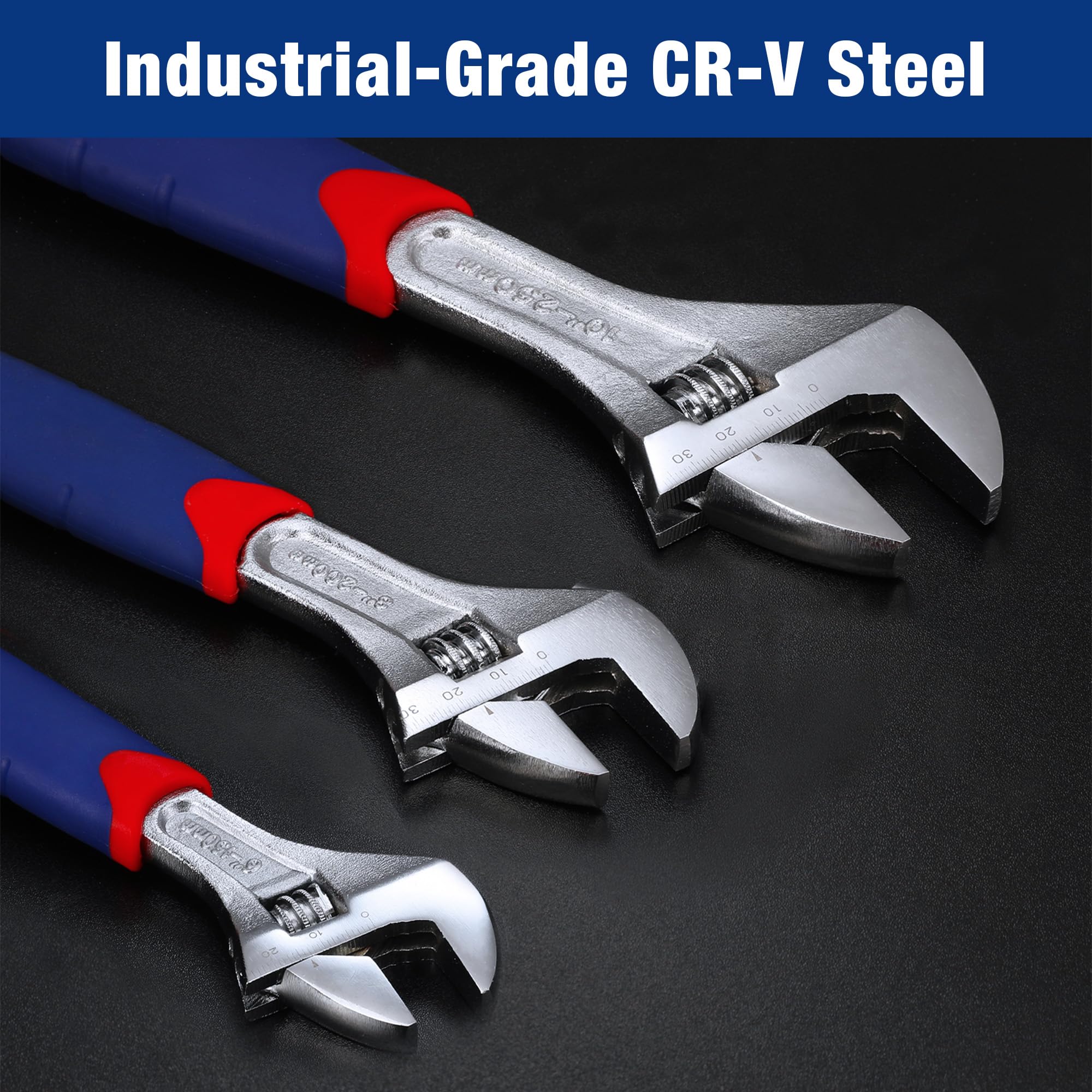 WORKPRO 3-Piece Adjustable Wrench Set -3