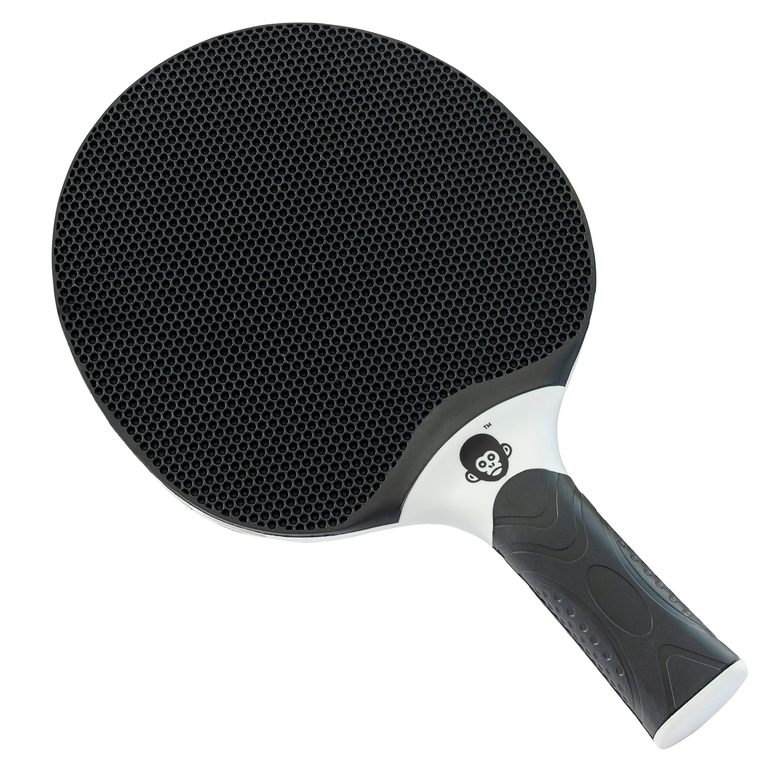Charcoal Black Ping Pong Paddle with Balls| High-Performance Waterproof Indoor-Outdoor Table Tennis (T.T) Racket| Fiber Rubber Tech, Ideal for Any Skill Level| Firm Hand Grip