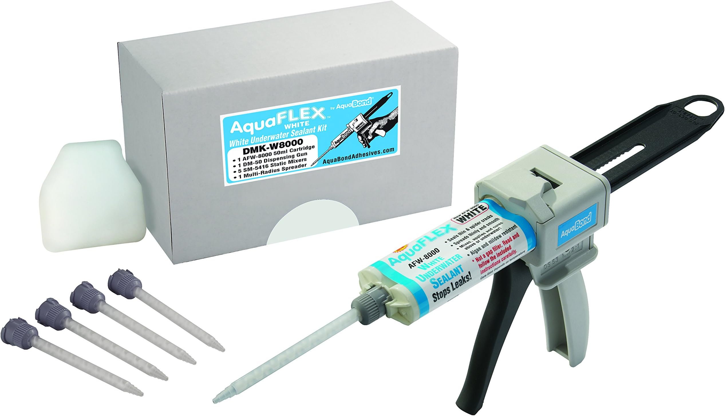 Underwater Pool Leak Sealant Kit | Spa and Pool Crack Repair | Gunite, Concrete, Fiberglass | Waterproof Pool Repair Putty | Underwater Adhesive | Easy DIY | DMK - W8000 50ml (1.7 oz) | White