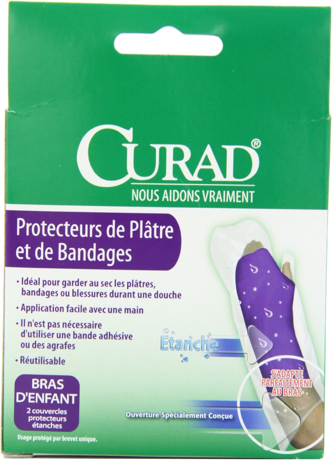 Curad Cast and Bandage Protector, Child Arm, Waterproof, 2 Count