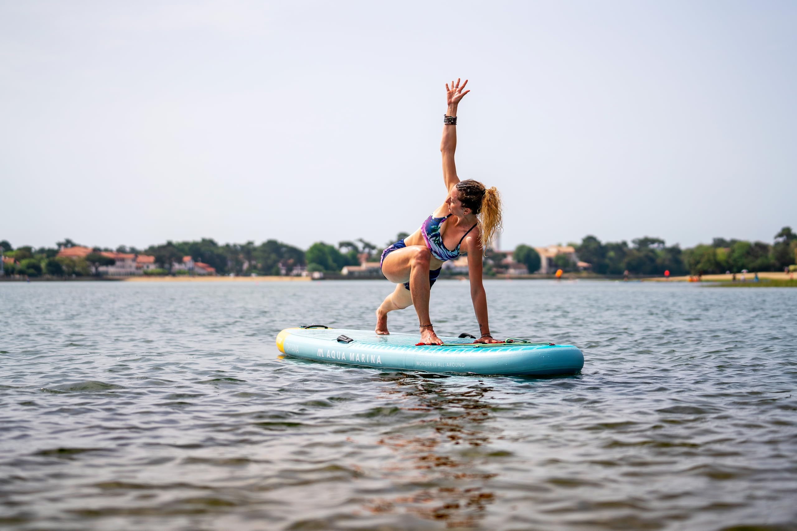 Aqua Marina Dhyana Nadmuchiwana deska do wiosłowania fitness, SUP, długość 325 cm, turkusowa
