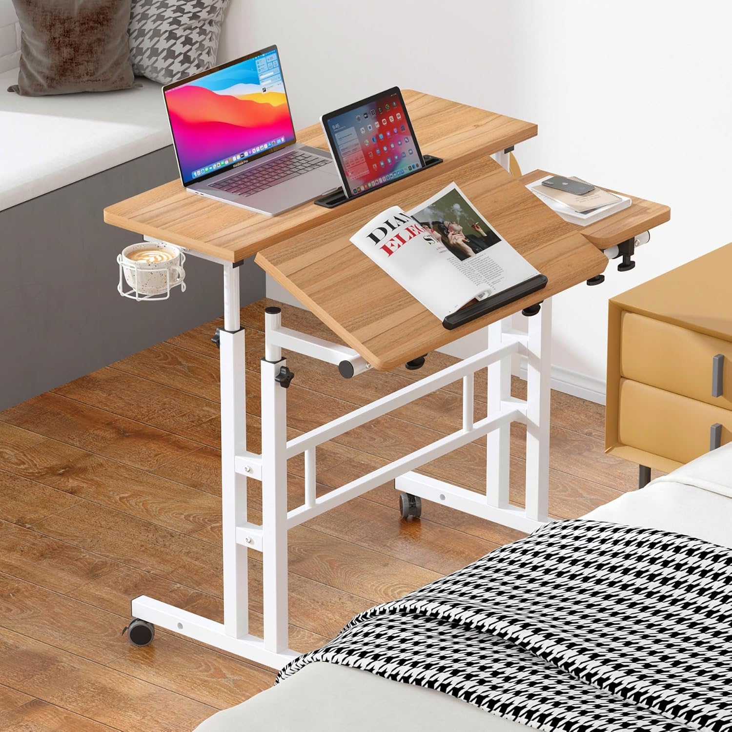 SogesHome 31.5 inch Mobile Standing Desk Adjustable Computer Desk