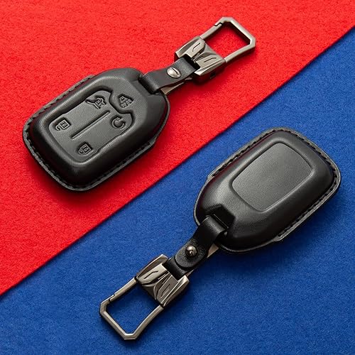 Miniatura 3 de Adecuado para varios tipos de vehículos, funda de llave con tecnología de artesanía 4D con un hermoso llavero de aleación de zinc, Negro -