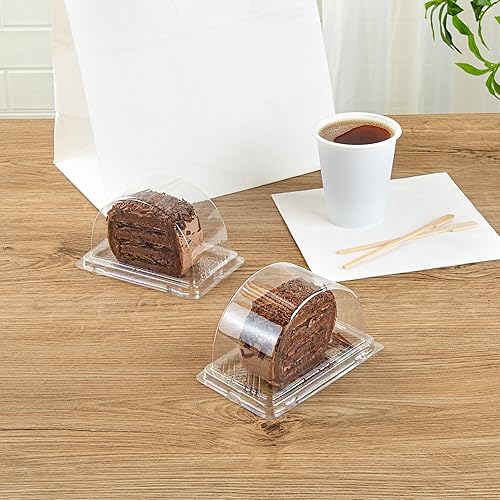 Miniatura 9 de Restaurantware - Cajas de pastel de 13 onzas, 100 contenedores desechables de rollo suizo para tartas - con tapas, semicírculos, recipientes de