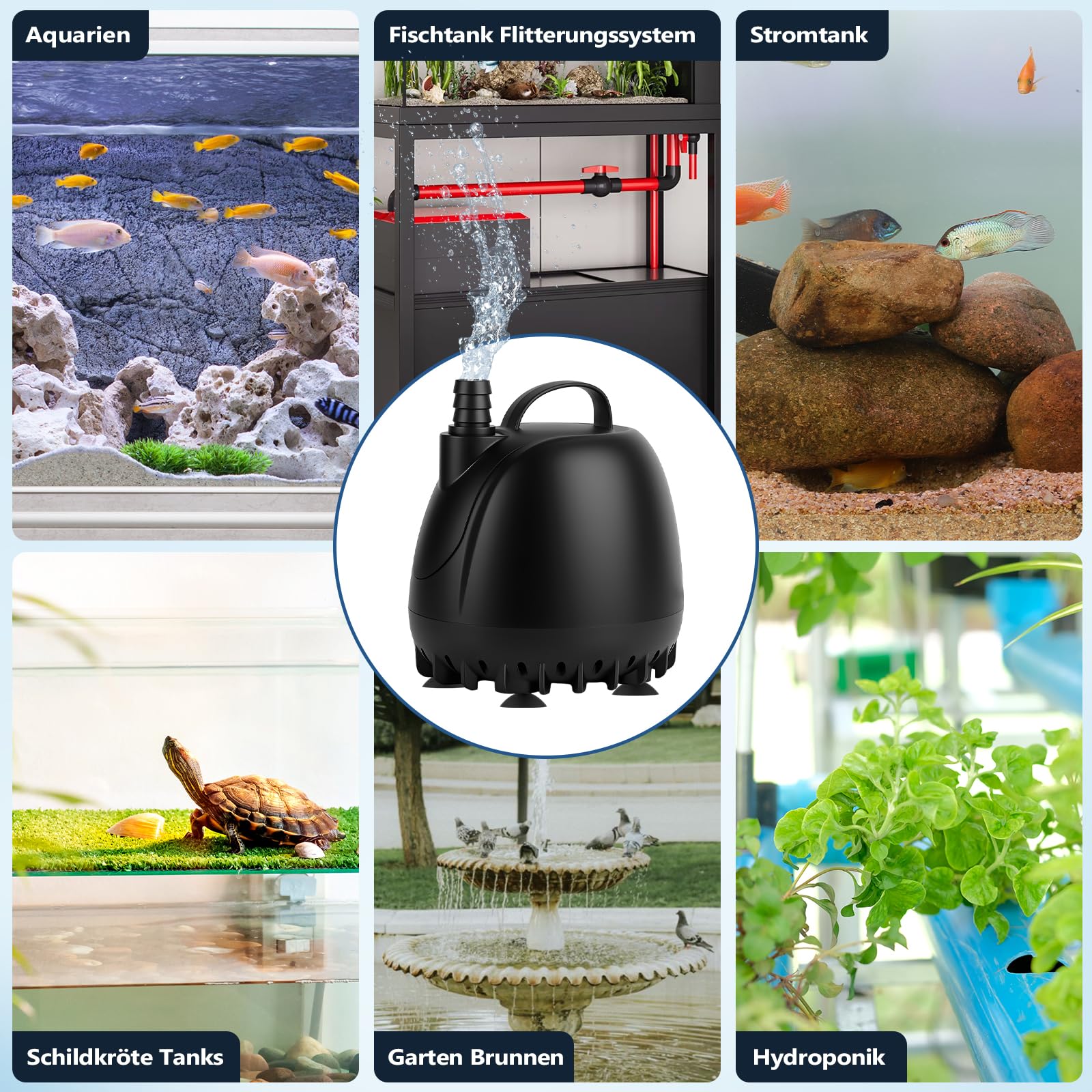 hygger Pompe à Eau Submersible 100W 4000L/H Ultra Silencieuse Pomp Fontaine