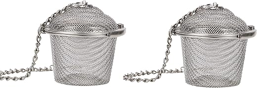 TOPHAVEN Stainless Steel Spice Tea Filter Herbs Locking Infuser Mesh Ball (2, Large 5 cm)