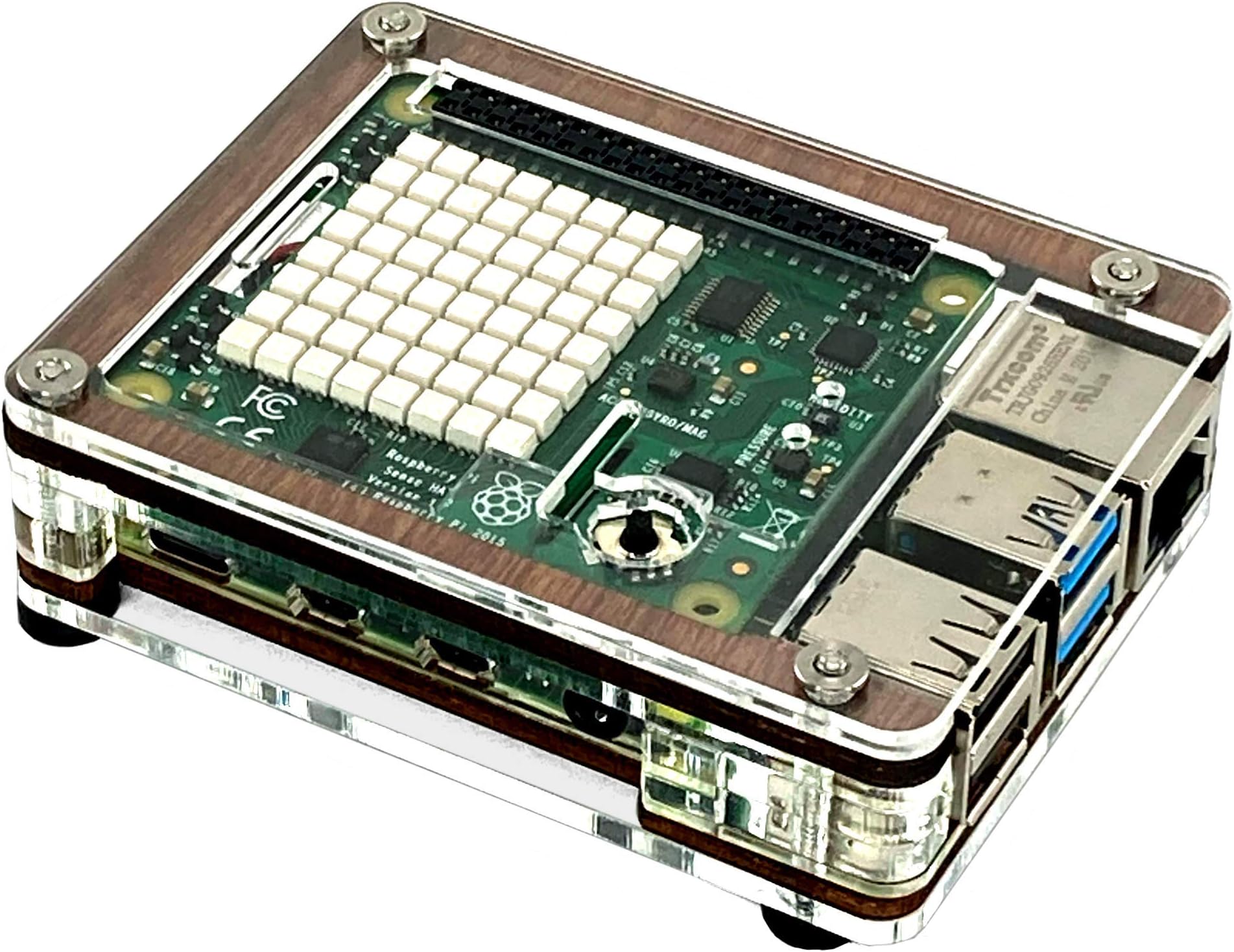 C4LabsC4Labs Zebra Sense Hat Case Kit-for The Raspberry Pi 3B+ or 4B and Sense Hat-Wood