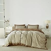 Vista 10 de Susybao - Juego de funda de plumón de 3 piezas 100 % algodón natural. Tamaño King Queen Juego de ropa de cama estampada en colores. 1 funda