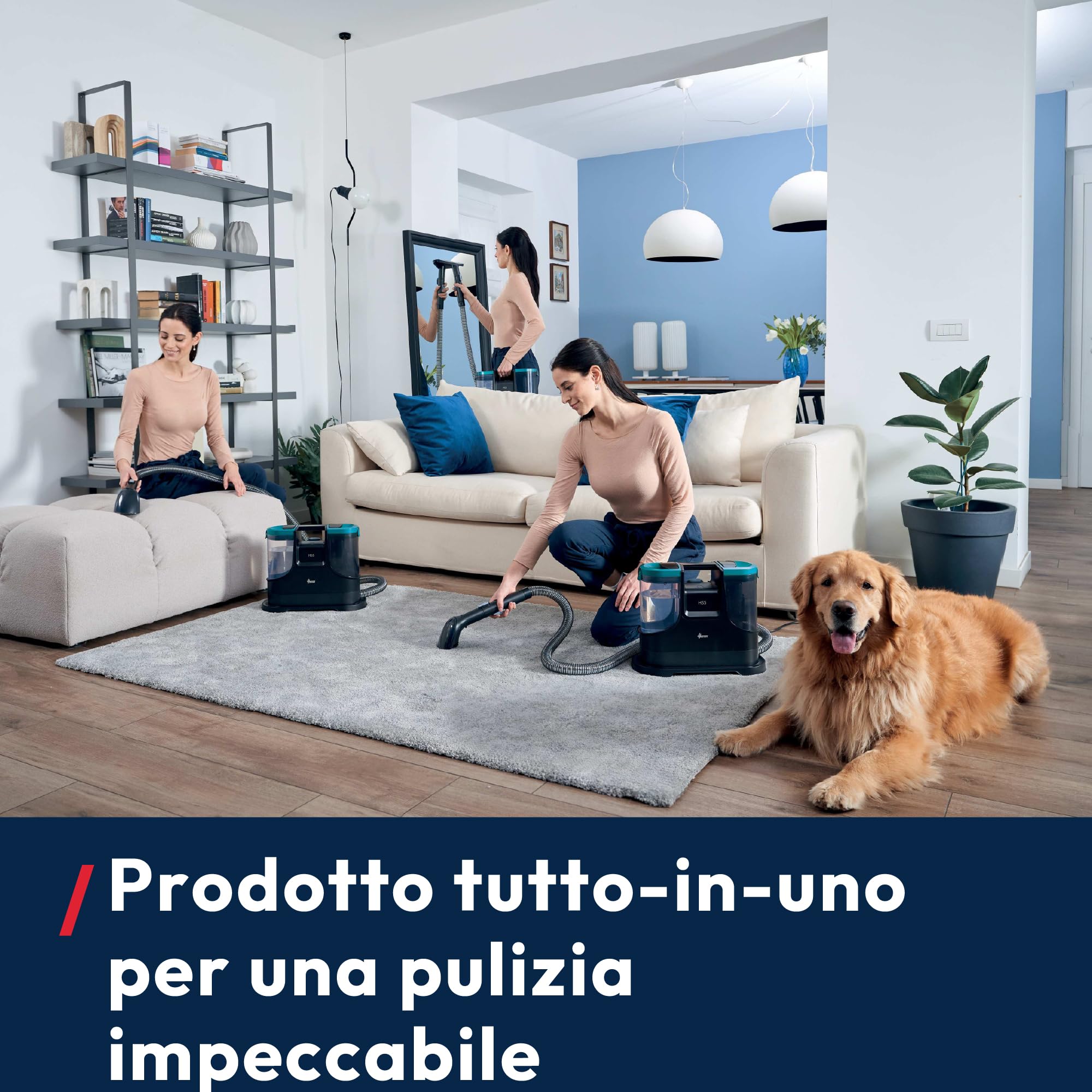 Hoover HS5 Spot Cleaner - Lava e Asciuga Tappeti, Divani, Tessuti d'Arredo, Sedili Auto e Vetri, Serbatoio d'Acqua da 1,5L, Compatto, 400W, Ideale per chi ha Animali Domestici