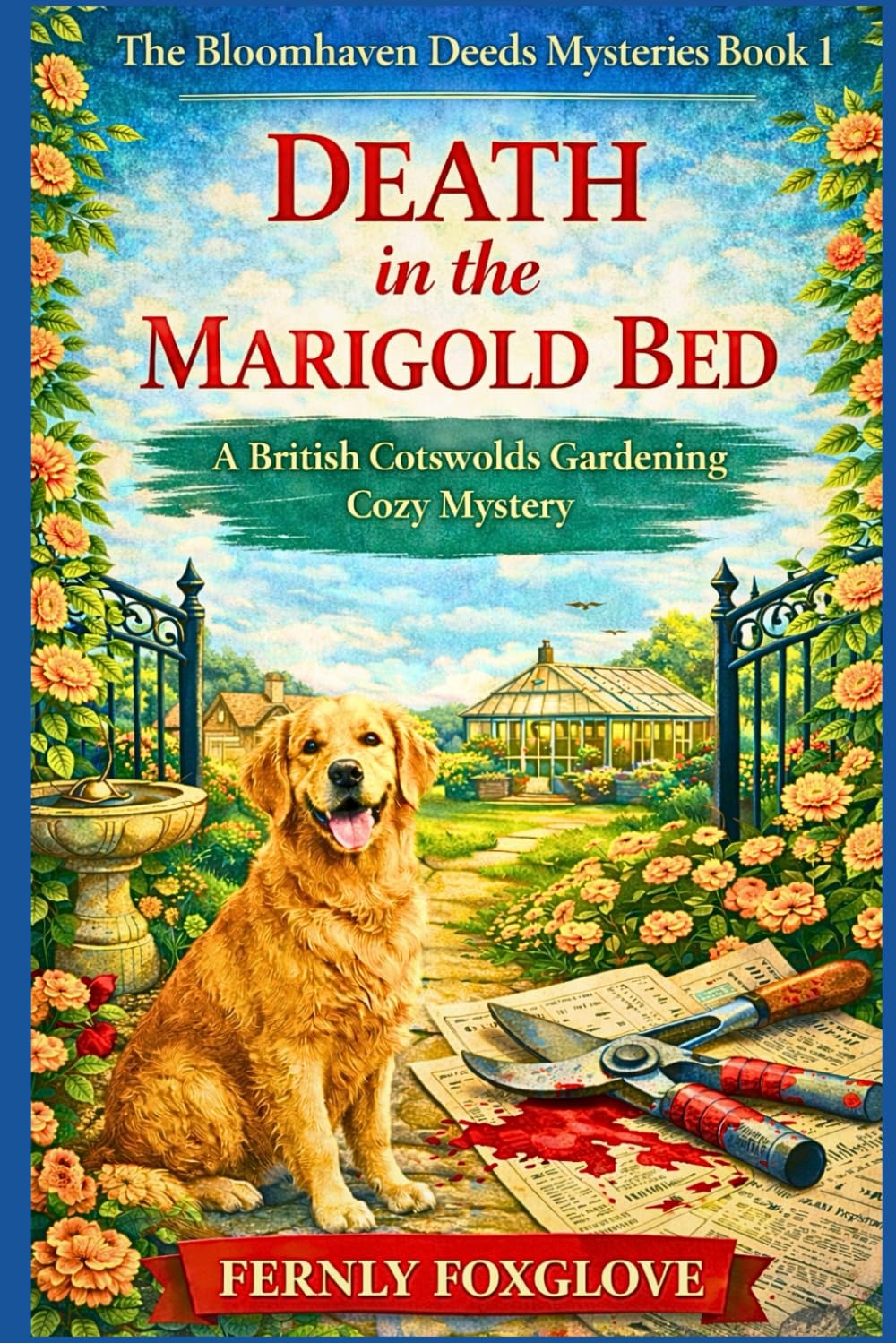 Death in the Marigold Bed: A British Cotswolds Gardening Cozy Mystery Featuring a Property Lawyer and Her Golden Retriever (The Bloomhaven Deeds Mysteries)