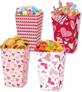Valentine Popcorn Box Valentine Theme Party Popcorn Favor Boxes Valentine Snack Box for Adults Event Party Favor Supplies 12 Pcs