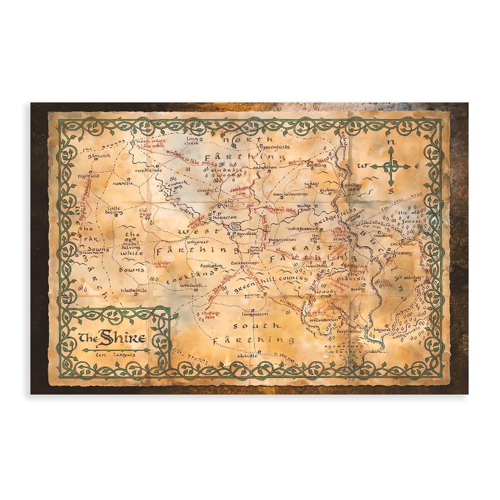 QNVJQKDSI The Shire Map Vintage Art Canvas Poster Bedroom Decor Landscape Office Room Decor Gift 8" L X 12" W