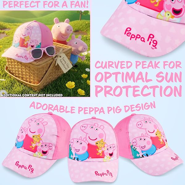 Paw Patrol | Peppa Pig Gorra Niña Ajustable con Gafas de Sol Protección UV400, Conjunto Niña Verano, Viajes Accesorios - 5