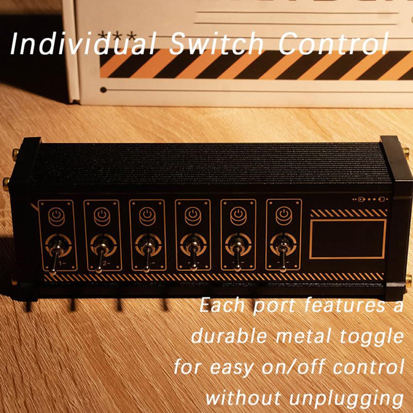 6-portowy przełącznik USB, 6-portowa stacja dokująca USB, inteligentne sterowanie głosem, transmisja danych, zestaw stołu w stylu retro, cyberpunk USB 2.0, do telefonów, tabletów i gadżetów