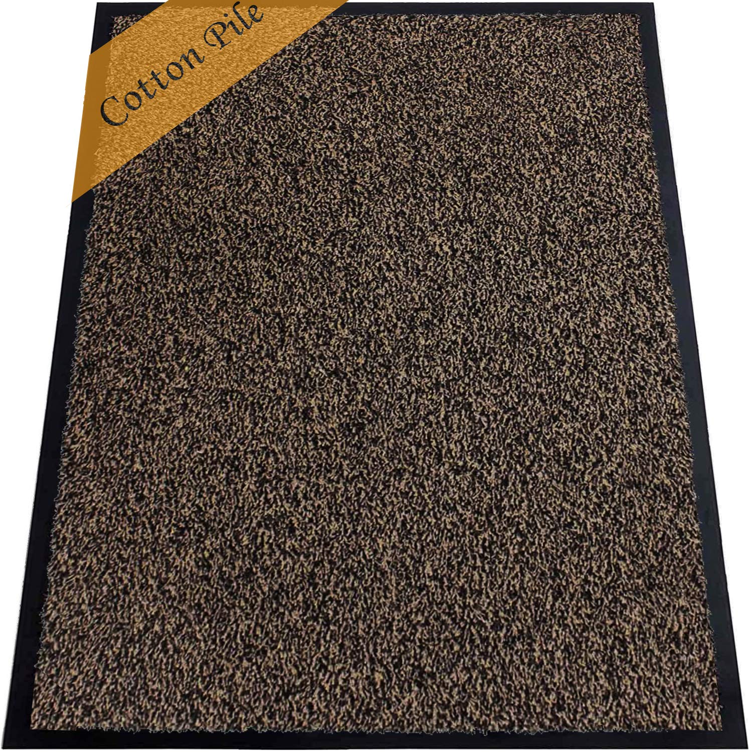 TrendMakers Heavy Duty Dirt Trapper Door Mats | Barrier Mats Non-Slip Dirt Catcher w/COTTON PILE | Home, Office, Kitchen, Carpets - 15 Sizes - - 50cm x 80cm (BROWN Cotton Fibers) โ image 1
