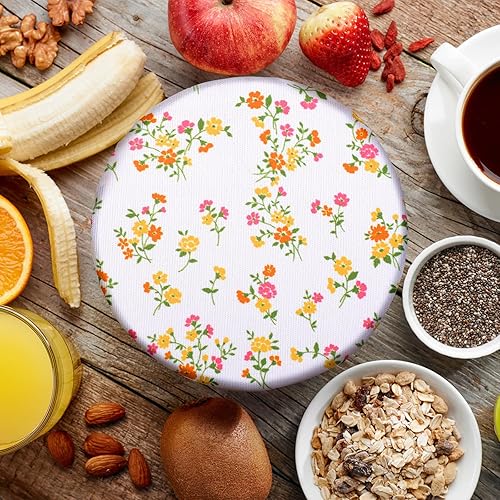 Miniatura 7 de Patelai 10 fundas reutilizables para tazones en 5 tamaños, tela elástica, fundas elásticas para tazones de almacenamiento de alimentos, tapas de