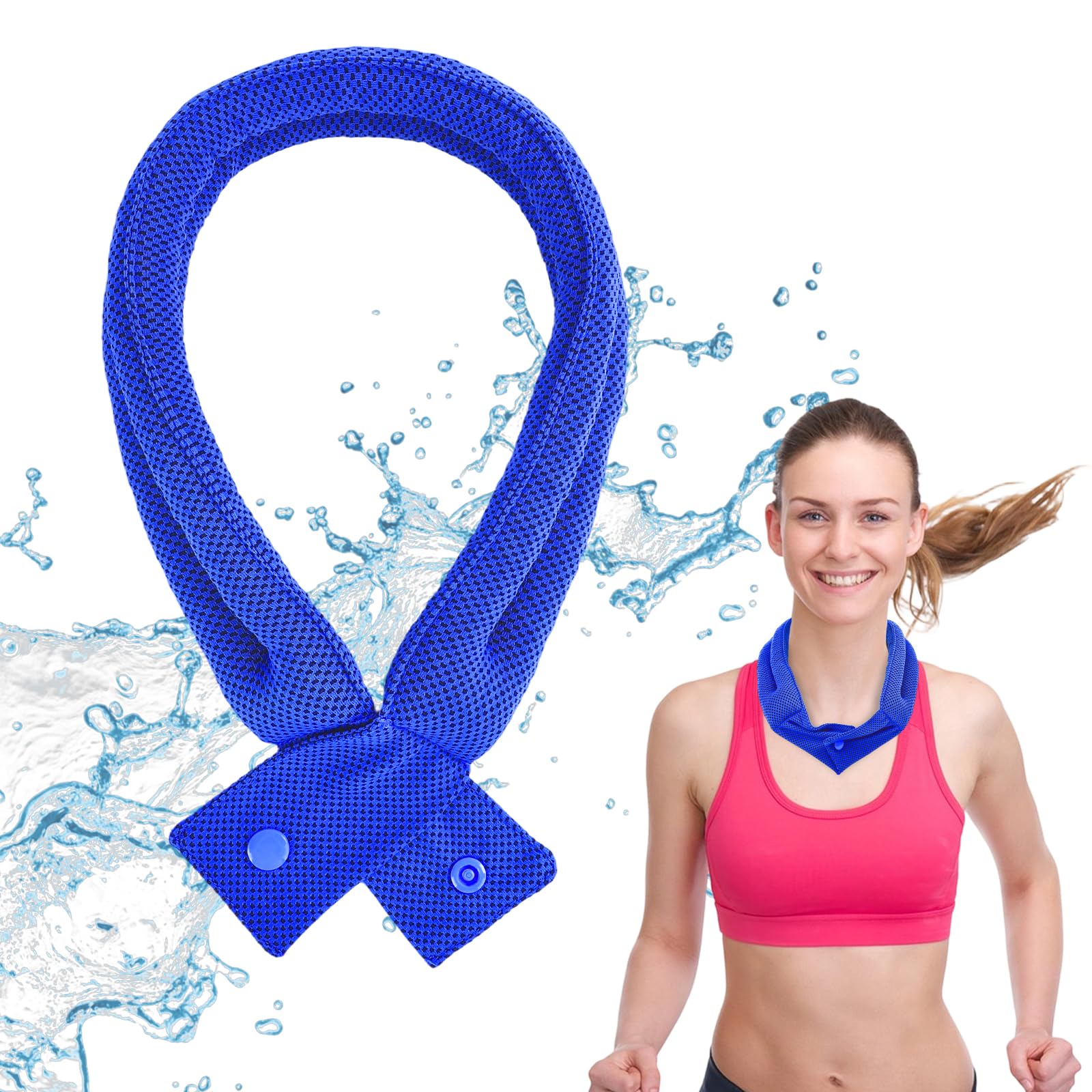 Bufanda Refrescante para el Cuello, Pañuelo Refrescantes Verano Deportiva, Foulard Refrescantes para el Calor Hombres y Mujeres, para Actividades en Interior y Exterior (Azul) — view 8