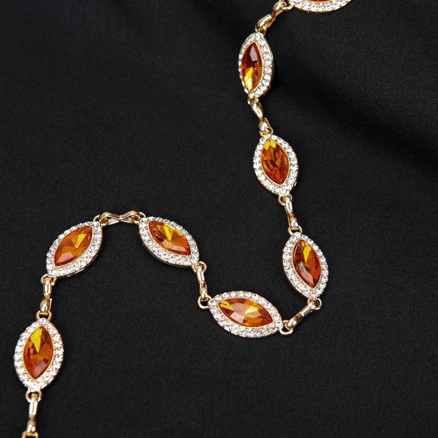 ILuvatar Green Glass Diamond Chain Belt - Metal Women's Western Style Dress Belt - Image 5