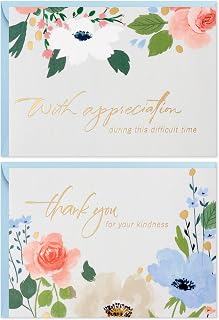 Hallmark Bulk Sympathy Thank You Cards, 50-Pack (With Appreciation)