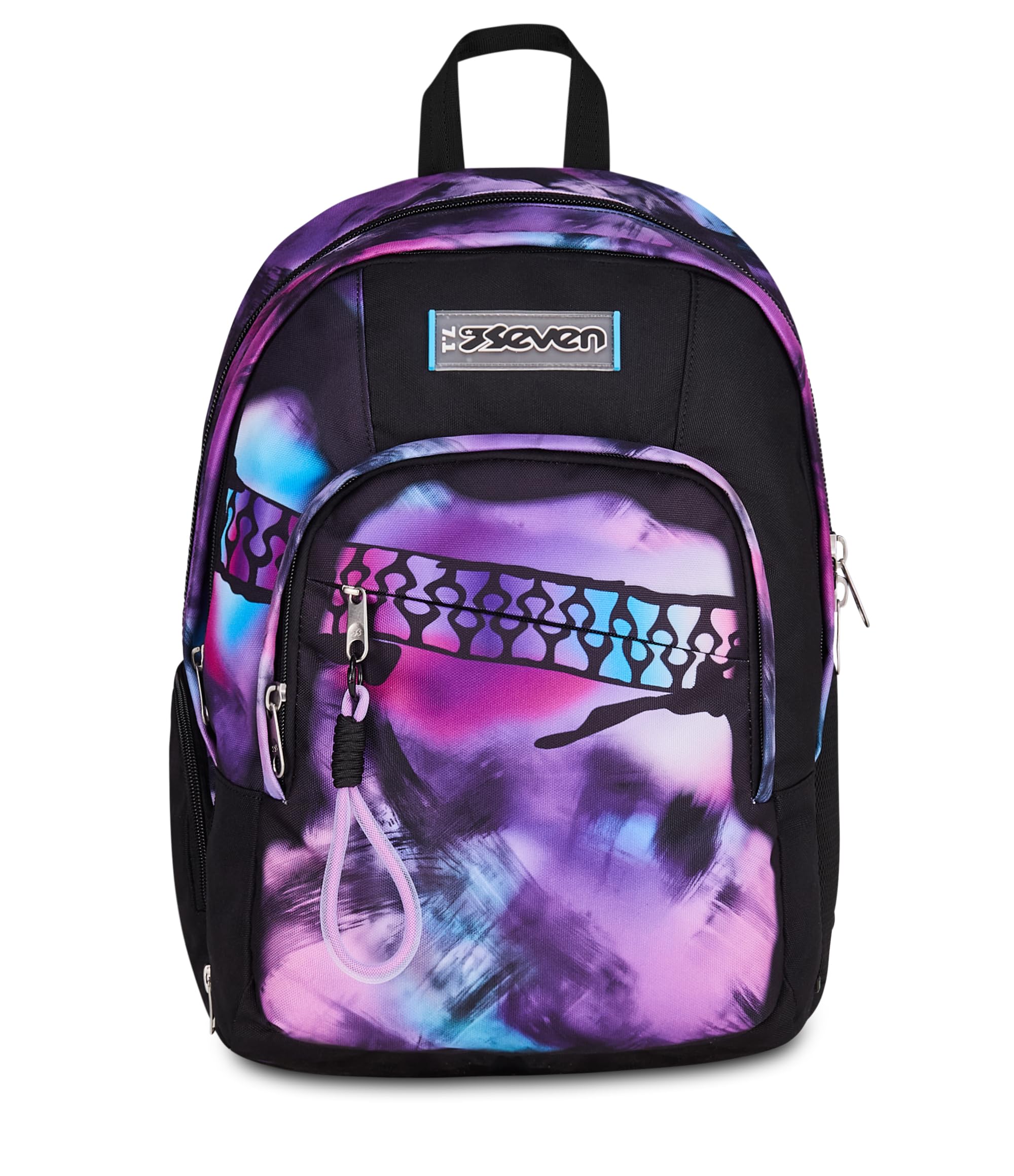 Seven Zaino Scuola Dual Detach PINK FUSION, Nero, 32 L, Doppio Scomparto, Tasche multifunzione, Zaino Staccabile, Tasca con organizer, Scomparto porta pc, Scuola media e superiore, Bambina, Ragazza