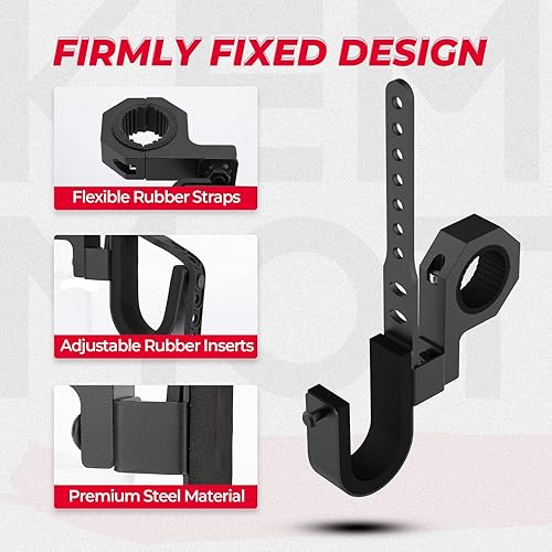 Miniatura 2 de kemimoto UTV - Soporte para armas de 2 juegos, barra enrollable UTV soporte para pistola de montaje en pala para barras de rollo de 1.75 a 2