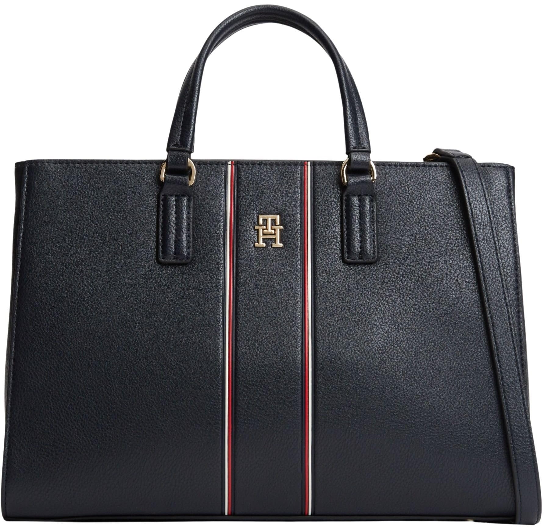 Tommy Hilfiger Damen Th Daily Satchel Corp Aw0aw18644 Ranzen, Blue (Space Blue)