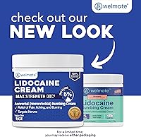 Vista 2 de WELMATE - Crema adormecedora de lidocaína al 5%, 6oz (170g) - Crema de lidocaína de máxima potencia - Alivio de hemorroides - Anestésico de uso