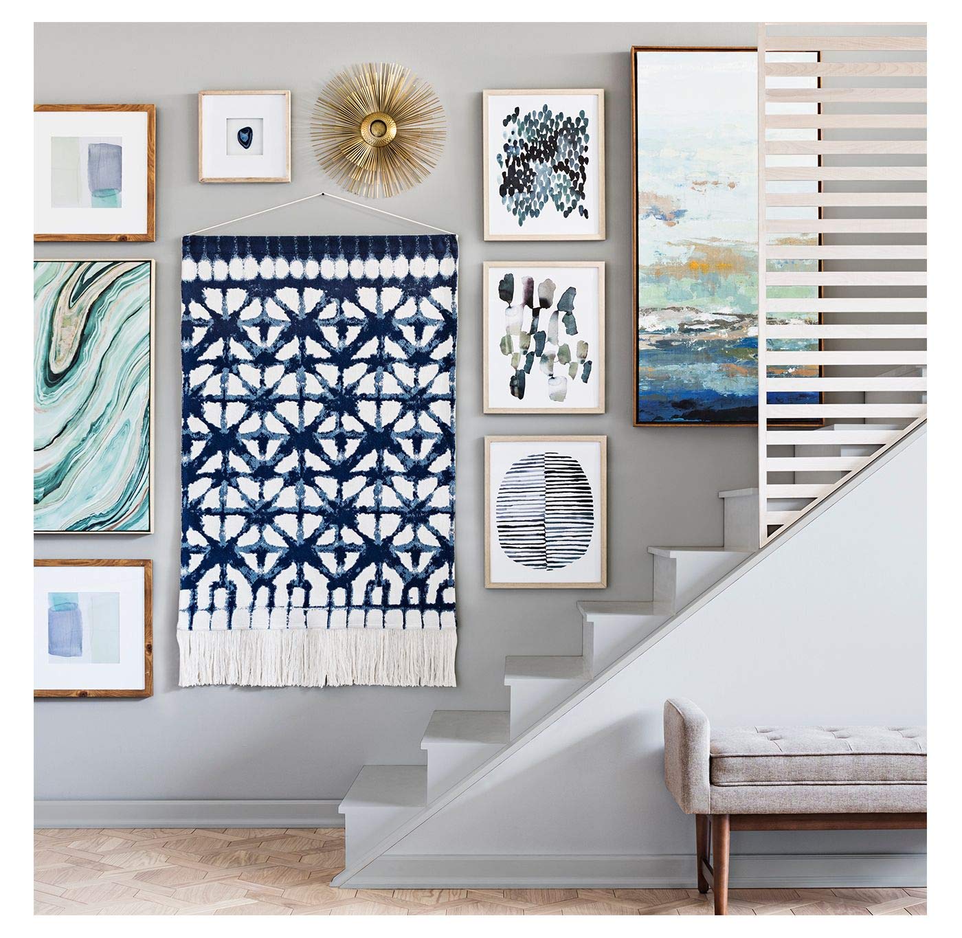 Amazon.co.jp: Project 62 フレーム入り水彩ブルーの抽象画 16 x 20 3