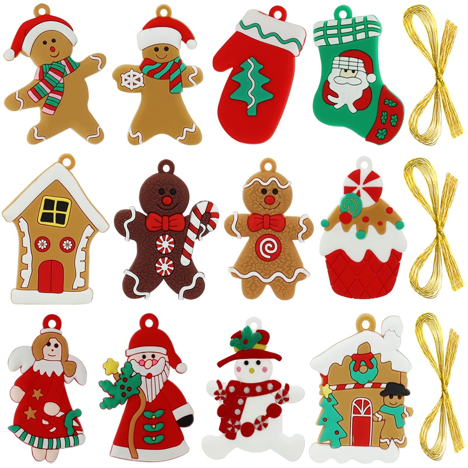 Ornamento Pan Zenzero Natale, 12 pezzi Decorazioni Albero di